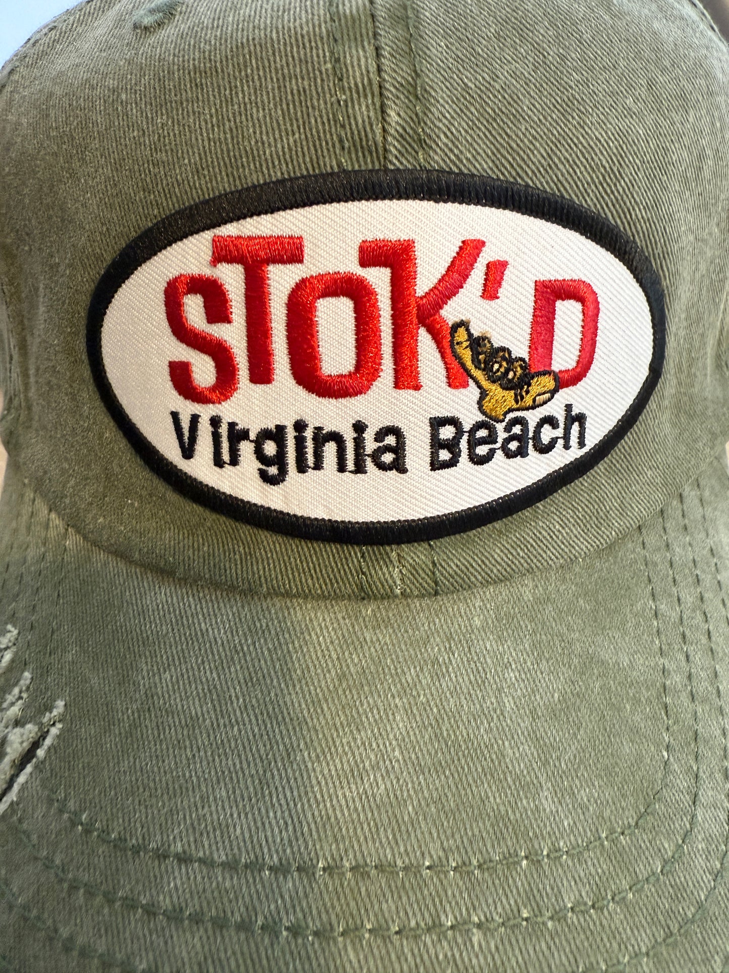 Distressed Olive Unstructured Style Hat (6 Designs)
