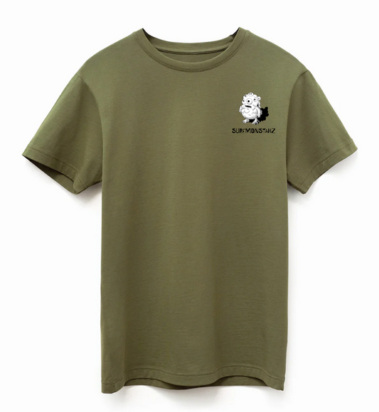 Military Olive Mumu Monster Supima T-Shirt (L)
