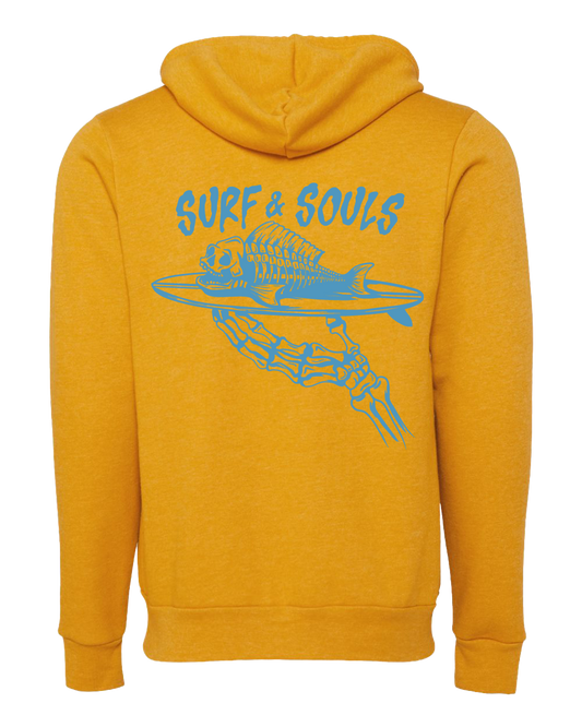 Heather Mustard Unisex Sponge Fleece Full-Zip Hoodie Sweatshirt