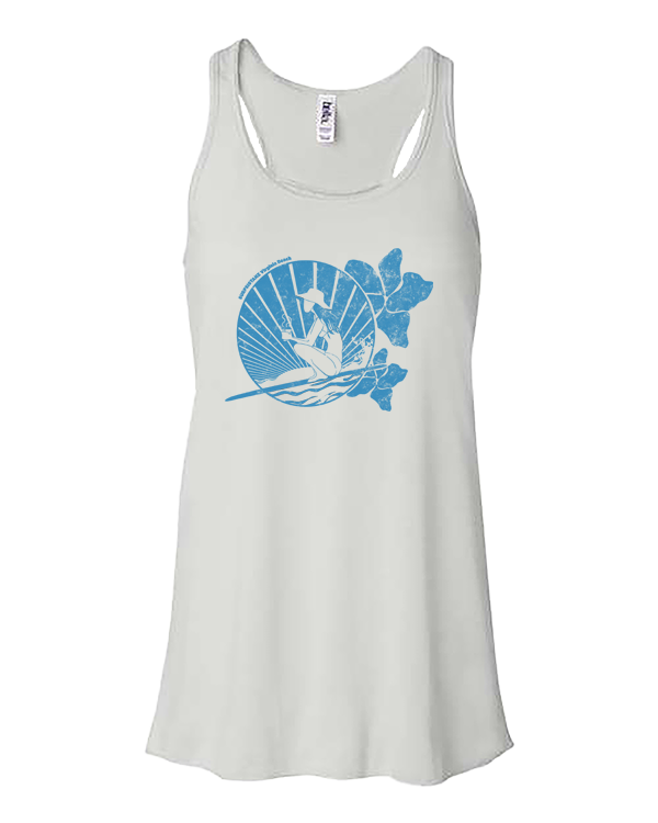 White Surf & Coffee Flowy Tank