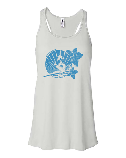 White Surf & Coffee Flowy Tank