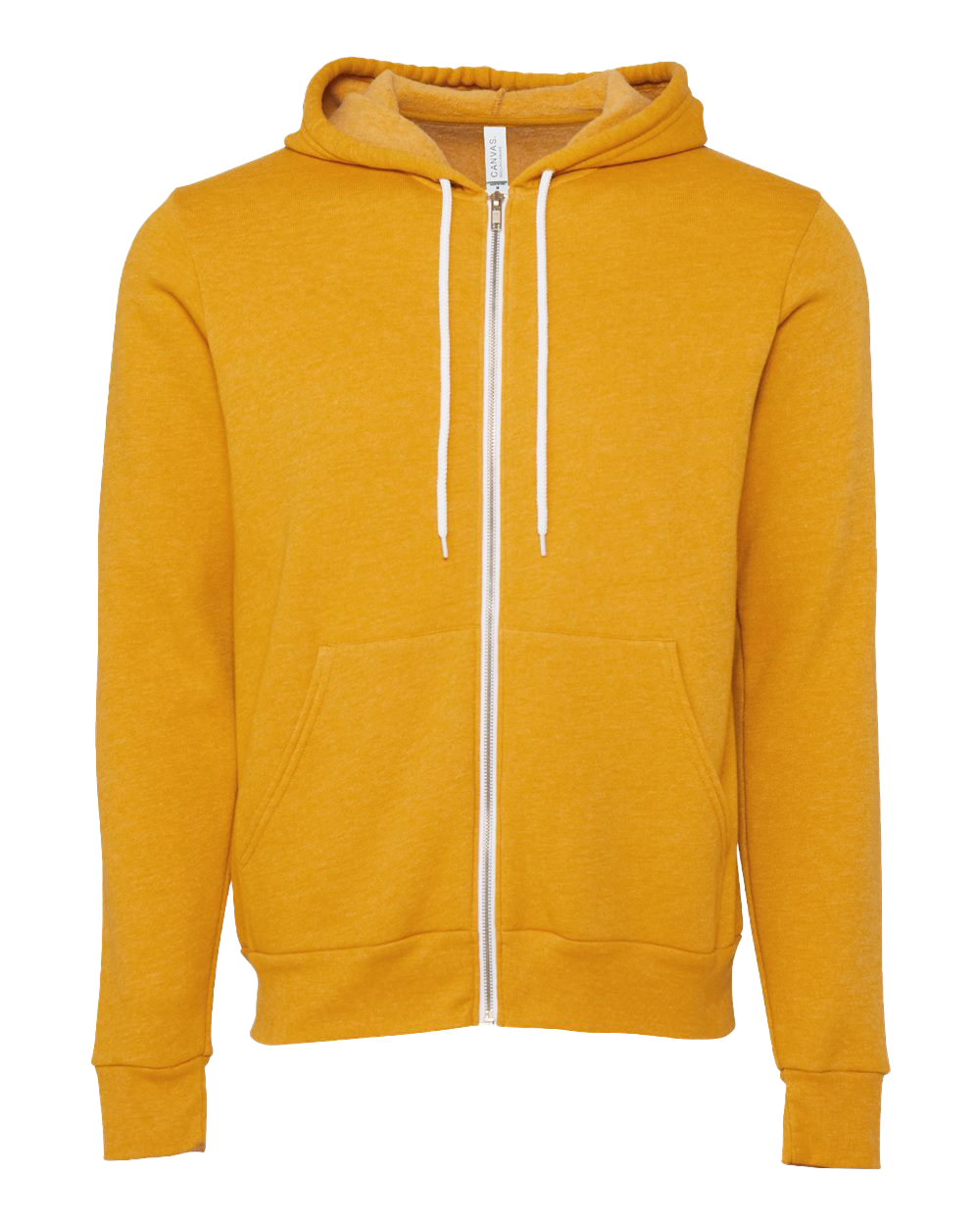 Heather Mustard Unisex Sponge Fleece Full-Zip Hoodie Sweatshirt