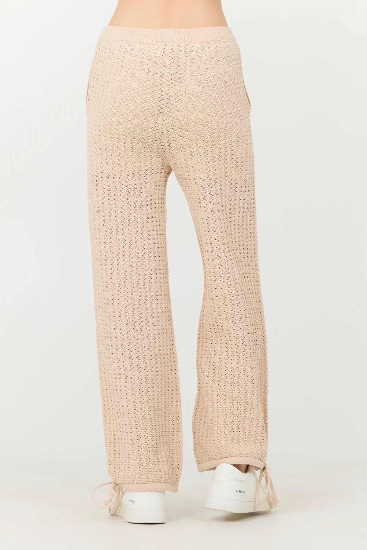 Bali Beige Open Crochet Tie Pants