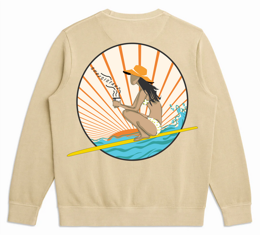 Dune French Terry Dawn Patrol & Coffee Crewneck Sweatshirt (S)