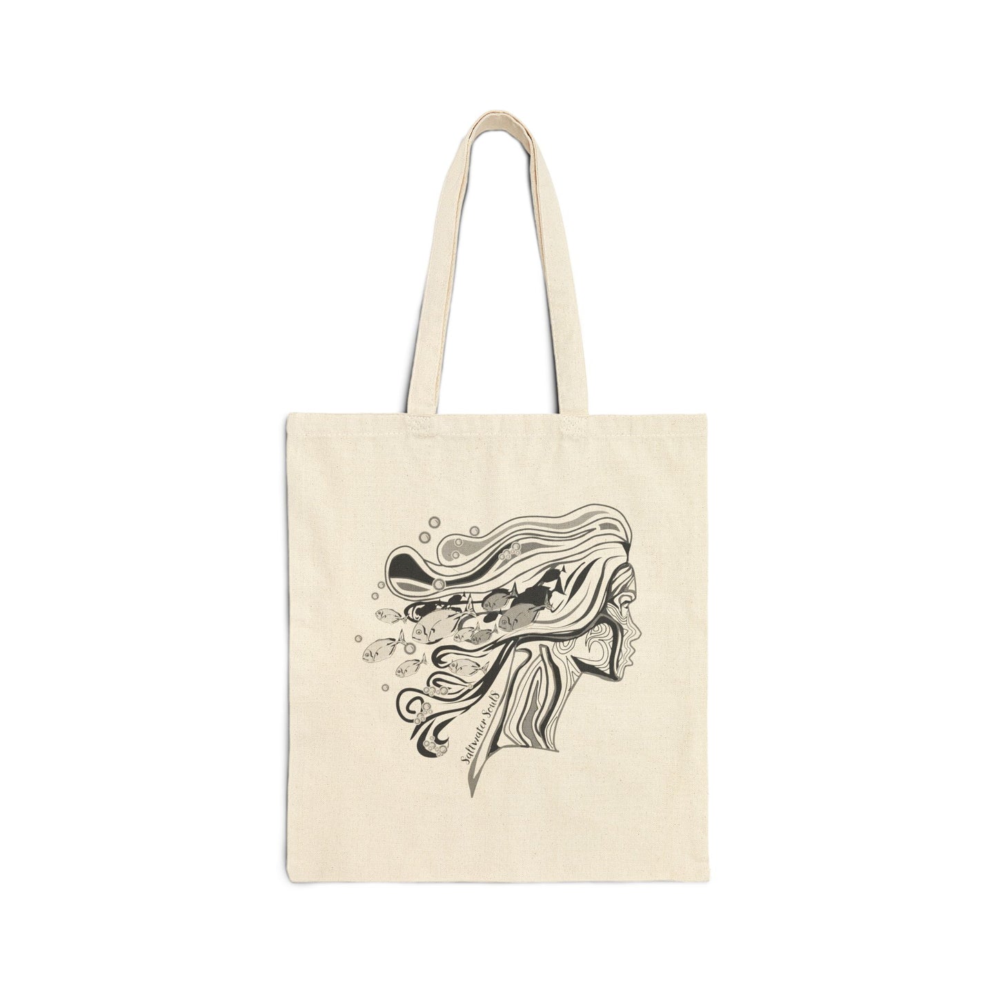 Salty Hair 15" x 15" Canvas Tote Bag