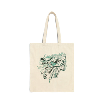 Salty Hair 15" x 15" Canvas Tote Bag