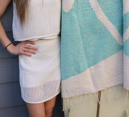 White Box Knit Skirt