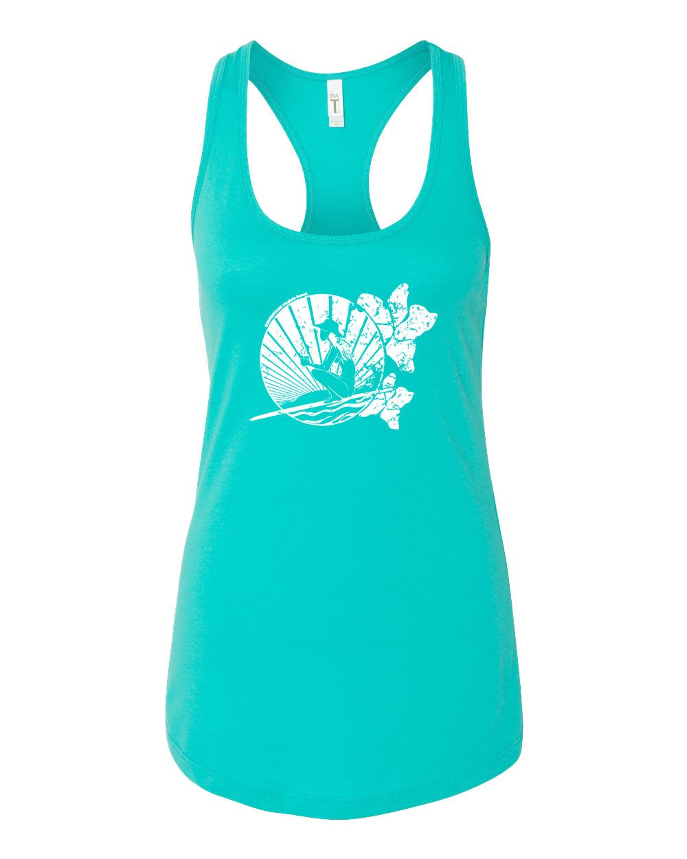 Tahitian Blue Coffee and Surf Ideal Racerback Tank