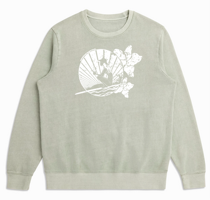 Sage "Surf and Coffee" French Terry Crewneck Sweatshirt