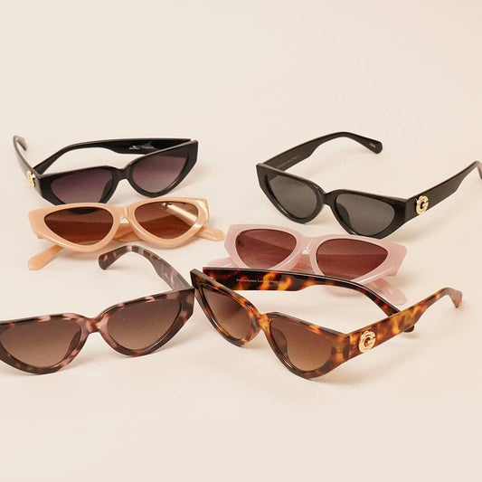 Retro Vintage Narrow Cat Eye Sunglasses for Women