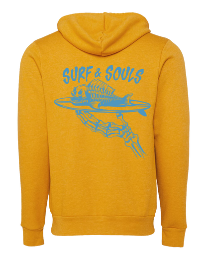 Heather Mustard Unisex Sponge Fleece Full-Zip Hoodie Sweatshirt