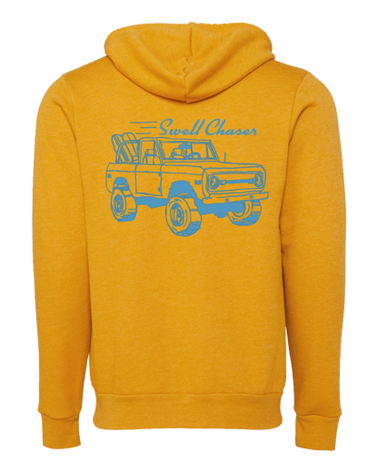 Heather Mustard Unisex Sponge Fleece Full-Zip Hoodie Sweatshirt