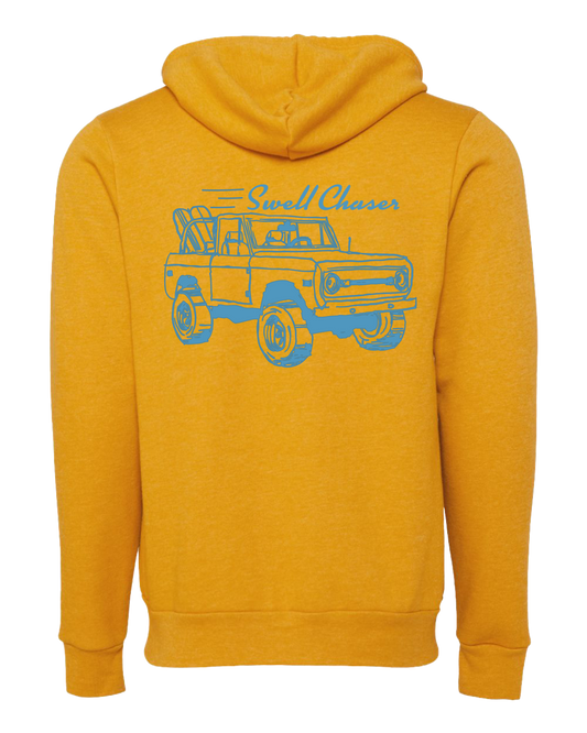 Heather Mustard Unisex Sponge Fleece Full-Zip Hoodie Sweatshirt