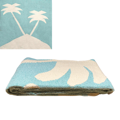 Palm Tree Blanket - Mint Mexican Blanket